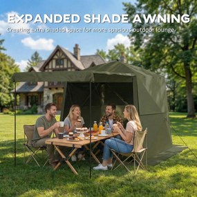 Outsunny Pawilon 2x2m Wodoodporny Stabilny Zimoodporny Pop-up Składany z 4 Ścianami, Siatkowanymi Oknami, Drzwiami UV 30+ | Aosom PL