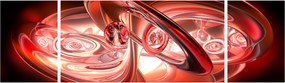 Obraz - czerwone kształty (170x50 cm)