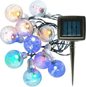Łańcuch świetlny Solar 10 LED, 345 cm, ciepła biel / kolor