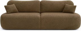 Sofa AVERIO Rozkładana Dwuosobowa Brązowa Boucle Nowoczesna
