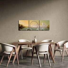 Obraz - Martin Johnson Heade, Rio de Janeiro Bay, reprodukcje (z zegarem) (90x30 cm)