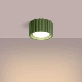 Plafon AURA 1 zielony oliwkowy GX53 ryflowany SOLLUX  LIGHTING