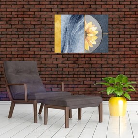 Obraz - Kształty i kwiat (70x50 cm)