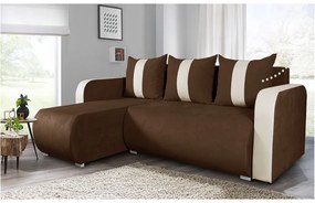Modna sofa narożna SANDRA, stylowy nowoczesny design, praktyczny pojemnik