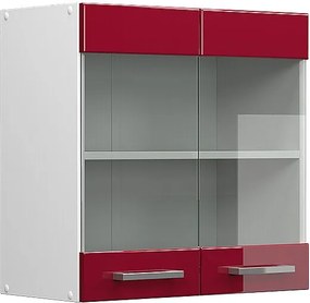 Szklana szafka kuchenna czerwony połysk 60x31x60 r-line