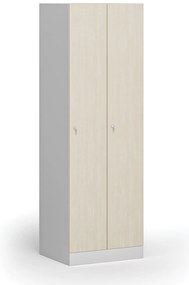 Szafka ubraniowa S1, 2-drzwiowa, 1850 x 600 x 500 mm, zamek cylindryczny, drzwi laminowane, brzoza
