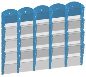 Plastikowy uchwyt ścienny na ulotki - 5x4 A5, biały