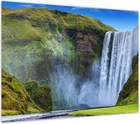 Obraz na szkle - Wodospad Seljalandsfoss (70x50 cm)