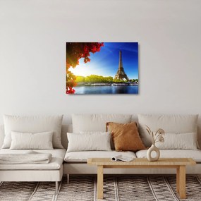Obraz na szkle - jesień w Paryżu (70x50 cm)