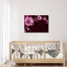 Obraz na szkle abstrakcji - kwiaty (70x50 cm)