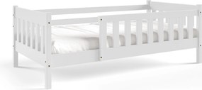 Drewniane łóżko dziecięce ELSA 80x190 cm Solidne i Bezpieczne drewniane Łóżko dla dzieci Białe