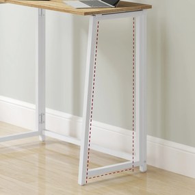 Zestaw do biura – składany stół ZARIMO 80×40 cm biały + krzesło biurowe AVOLA VELVET niebieskie