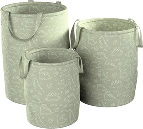 Kosz na zabawki Tobi kolor zielony tkanina wzorzysta