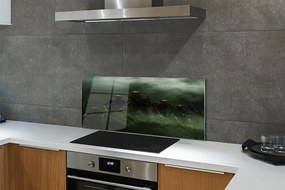 Panel szklany do Kuchni Postać Zombie pod Chmurami