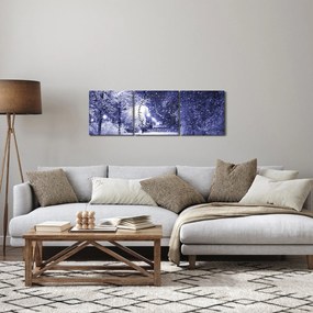 Obraz - Magiczna zimowa noc (z zegarem) (90x30 cm)