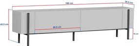 Stolik RTV ZENORI 180 cm, sosna Atlantic/czarny