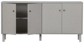 Jasnoszara niska komoda z litego drewna sosnowego 160x78 cm Madu – WOOOD