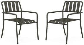 Zestaw 2 foteli ogrodowych sztaplowanych z metalu - Antracytowy - BIRMOS marki MYLIA