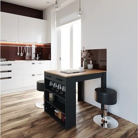 Zestaw stołowy do jadalni antracyt/złoty dąb 67x100x77.5 repose