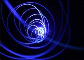 Obraz na szkle - niebieskie spirale (70x50 cm)