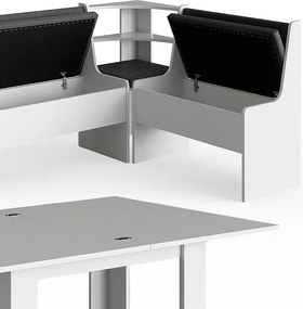 Grupa ławek narożnych biały 150x120x80 roman