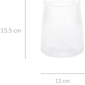 Wazon dekoracyjny niski szklany, Ø 13 x 15,5 cm