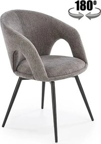 Krzesło tapicerowane K550 szare/czarne obracane