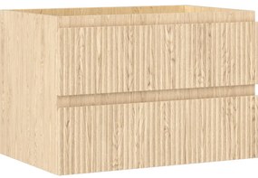 Mexen Rivel szafka łazienkowa podumywalkowa 70 cm, 2 szuflady, ryflowana , dąb - 91A20-07047-2-BFF81