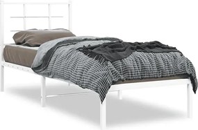 Białe metalowe łóżko pojedyncze 80x200 cm T9-D35