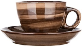 Banquet Zestaw 6 filiżanek ze spodkami Palas 90 ml, brązowy