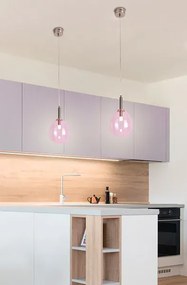 Różowa lampa wiszaca w nowoczesnym stylu - H9-W21