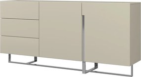 Dwudrzwiowa komoda z szufladami Hudson H01 piaskowy połysk