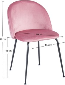 Zestaw 4 Krzese Black Dalnia Aksamitne