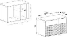 Komoda CARINI 117,5 cm do Salonu Sypialni Dąb