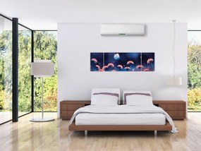 Obraz dmuchawca z niebieskim motylem (170x50 cm)