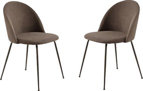 Zestaw 4 krzeseł z nowoczesnej brązowej tkaniny „Prince” z brązową tapicerką i nogami cm 50x52 81h