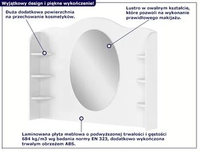 Biała toaletka na biurko z owalnym lustrem - SO Vestirox 11X