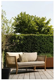 Beżowo-naturalna sofa ogrodowa z litego drewna dębowego San Remo – Exotan