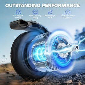 HOMCOM Hulajnoga Elektryczna, Elektryczny Skuter, Zasięg 6 km, dla Dzieci od 6 Lat, Rama Stalowa, Czarno-Biały, 76 x 53 x 95 cm