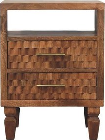 Artisan Furniture Lite drewno Szafka Nocna Arno w Odcieniu Złotego Tiku