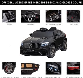 Mercedes-Benz Elektryczny Samochód Dla Dzieci Z Pilotem MP3 Bezpieczny Dla 3-8 Lat Dostępny w Czarnym i Białym | Aosom PL