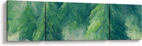 Obraz - Malowane drzewa iglaste (170x50 cm)