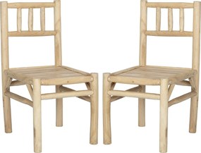 Zestaw 2 krzeseł ogrodowych z drewna tekowego - Jasny naturalny - TULUM od MYLIA
