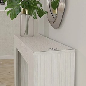 CLARA - Smukły biały rozkładany stół konsolowy od 25 cm do 2 metrów - zintegrowane przedłużenia - do 8 osób - darmowa dostawa