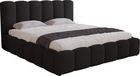 Łóżko tapicerowane 160x200 Florent - łóżko z pojemnikiem i stelażem - welur, jasny szary (Magic Velvet 2219)