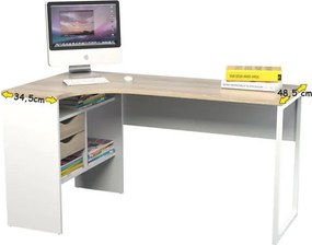 Biurko narożne Function 118 biały/dąb truflowy