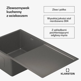 Klarstein TitanSteel zlewozmywak kuchenny z ociekaczem