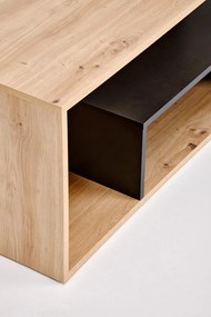 Prostokątna ława dąb artisan/czarny do salonu z półką 90/51/43 IVA
