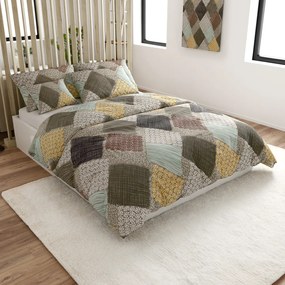 PrzytulneMieszkanie.pl PrzytulneMieszkanie.pl Pościel z mikrowłókna PATCH ELEGANCE brązowe Rozmiar pościeli: 70 x 80 cm | 140 x 200 cm