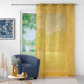 Żółta firanka z woalu 140x280 cm Belflor – douceur d'intérieur